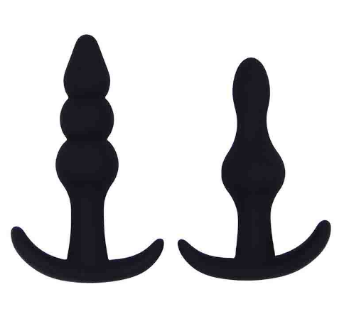 2pcs / set Soft Silicone Anal Beads Plug Butt Plug Adult g-spot Vaginal Stimulation Court Masturbation Gay Sex Toys for Women