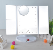 LED Espejo De Maquillaje Con Luz Plegable Portátil