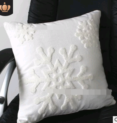 Cotton Embroidered Flower Snowflake Christmas Series Pillow Cushion Cover