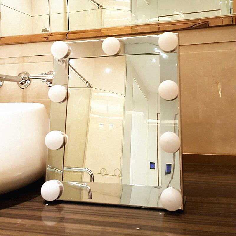 Square light bulb makeup mirror