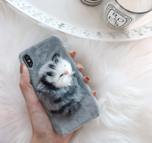 3D animal TPU+Fur  | IPhone