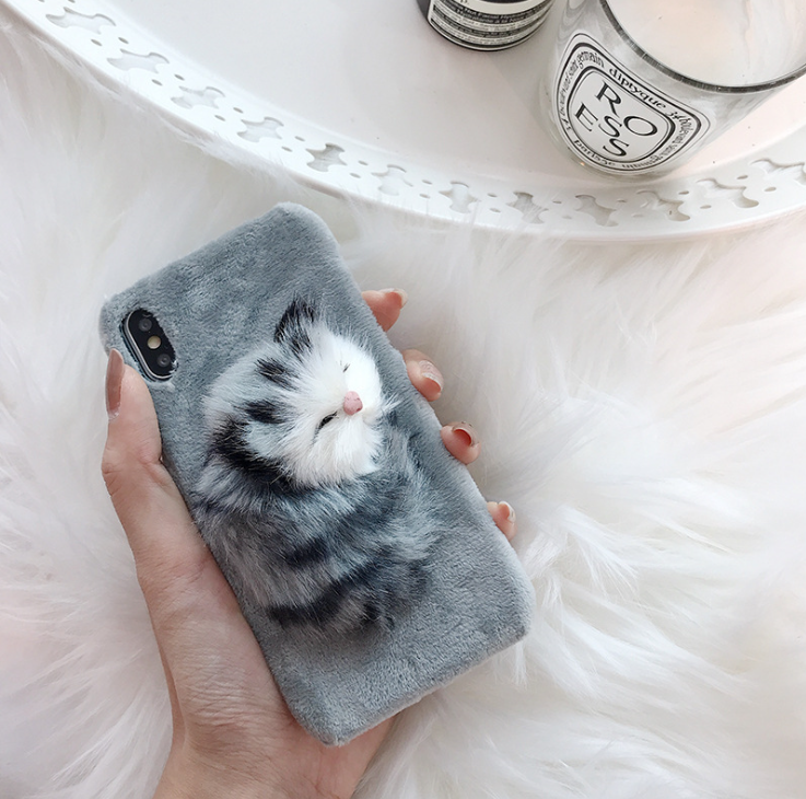3D animal TPU+Fur  | IPhone