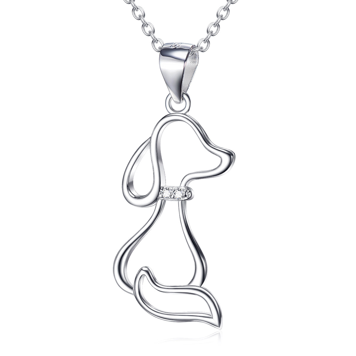 Collar De Plata 925 Colgante Cachorro