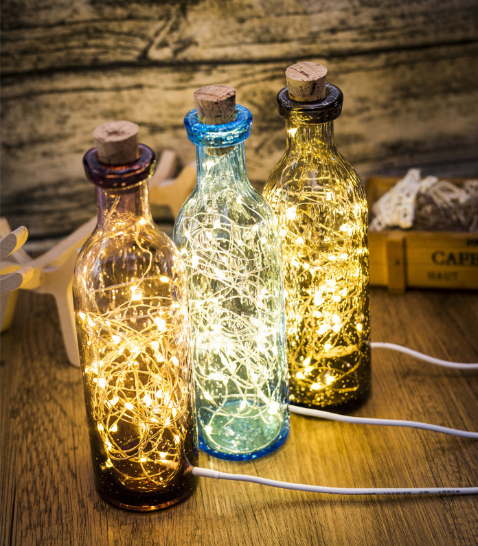 Romantic LED Small Night Light Creative Original Wooden Glass Table Lamp Christmas Birthday Gift Bedroom Lamp