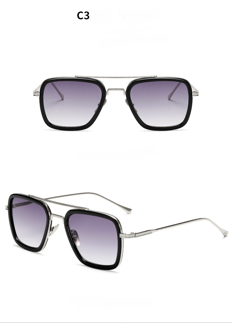 Fashion Sunglasses Men Metal Square