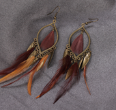 Feather long earrings personality