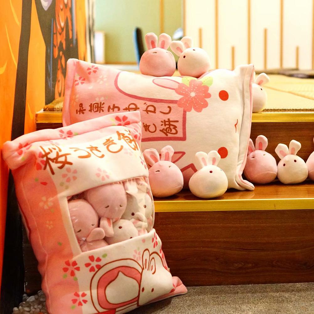 Chicken pudding rabbit pillow toy