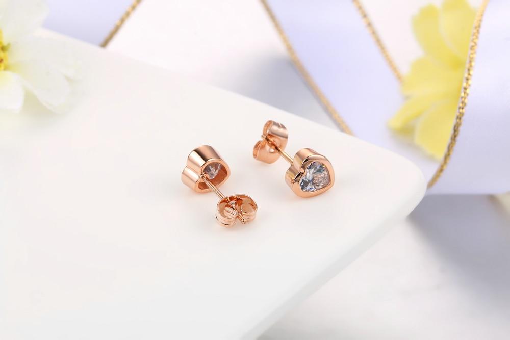 Round Stud Earrings Zircon