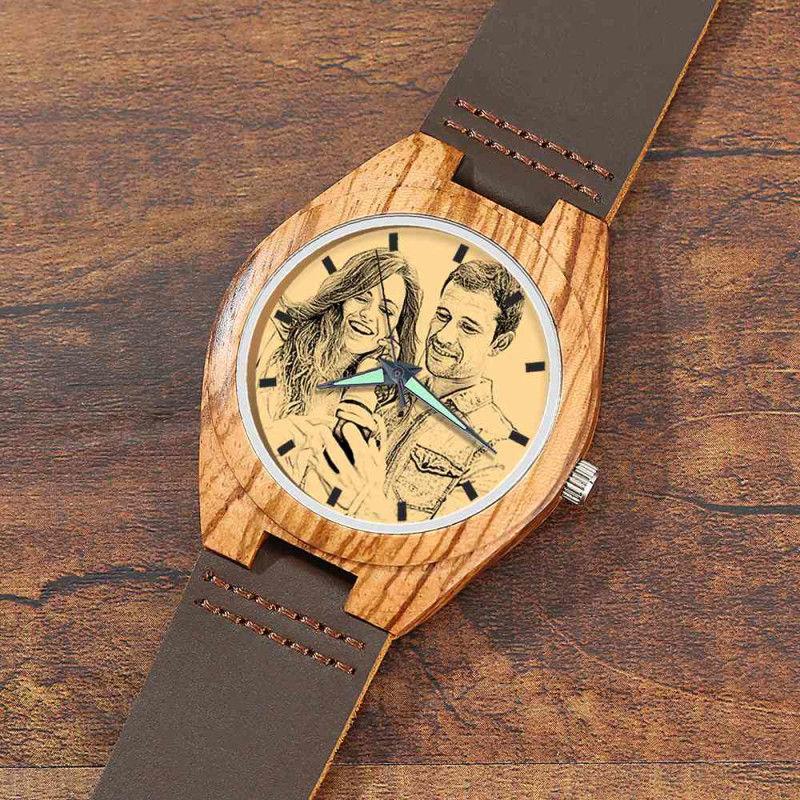 Photo Watch Brown Leather