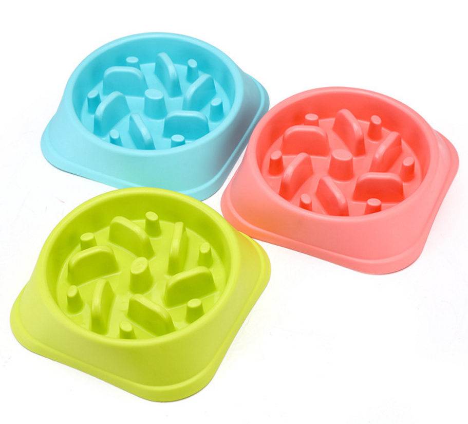 Pets Bowl Food Water Feeding Slow Travel Anti-choke Bowl Portable Dish for Dogs Cat Water Feeder