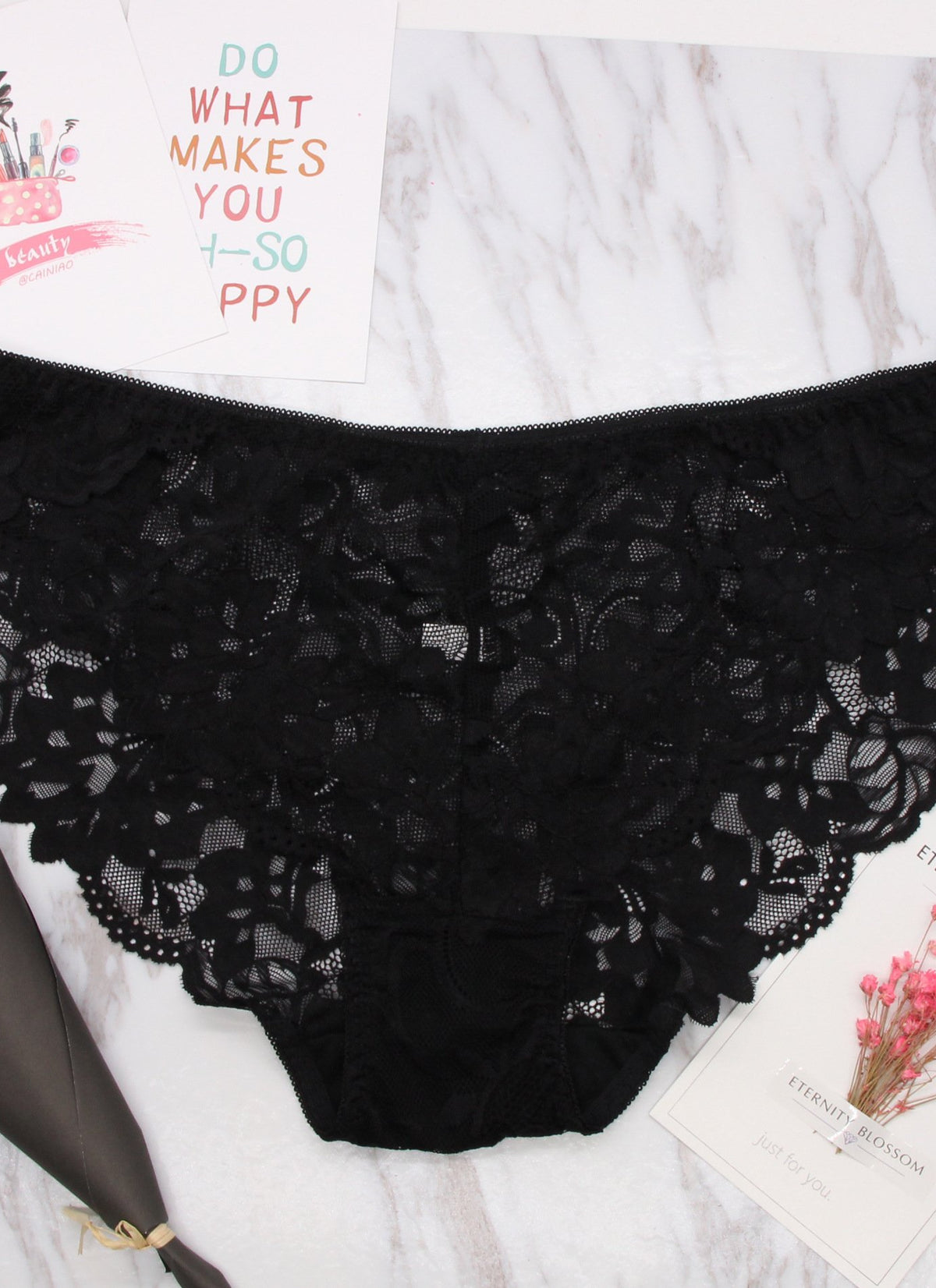Transparent mesh lace seamless underwear