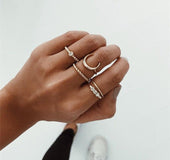 5pcs/set CZ Crystal Bohemian Rings