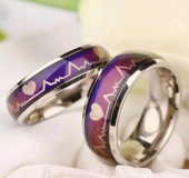 Titanium steel couple ECG ring men and women