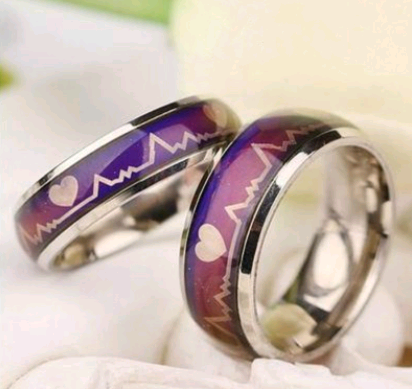 Titanium steel couple ECG ring men and women