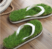 Green Grassy Flip Flops