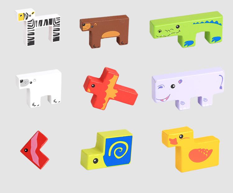 High Quality Baby Wooden Toys 3D Blocks