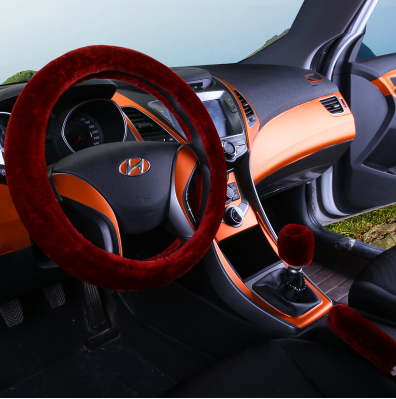 Winter imitation wool car cover plush steering wheel cover