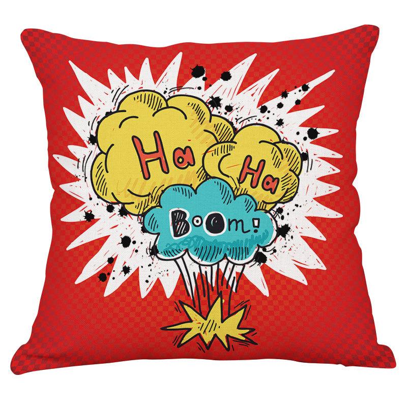 Cartoon pop comic cotton and linen pillowcase