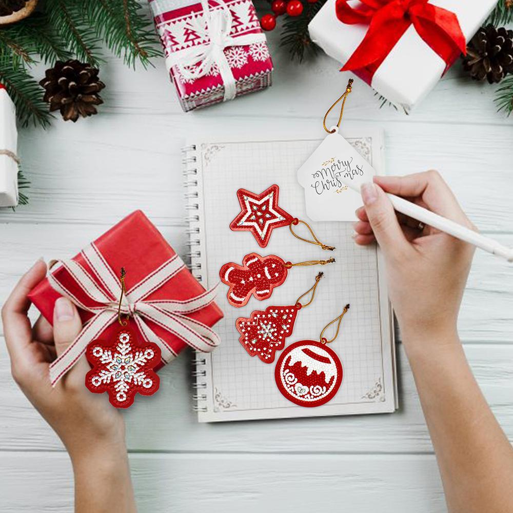DIY Diamond Painting Christmas Tree Pendant Gift Tag Card