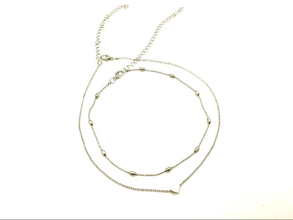 Collar corazón doble