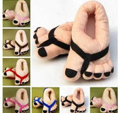 Winter men and women cute five-finger toe big feet cartoon thick all-inclusive with cotton slippers couple shoes