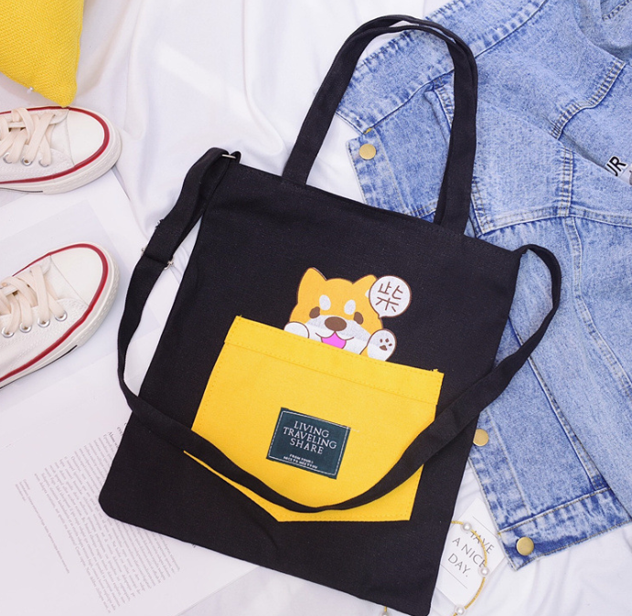 Creative student canvas bag