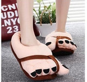 Winter men and women cute five-finger toe big feet cartoon thick all-inclusive with cotton slippers couple shoes
