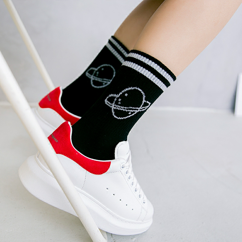 Women's solid color two-bar planet cotton