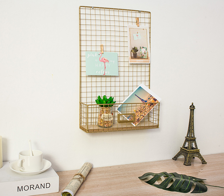 Nordic style wrought iron rack storage wall hanging clothing store cafe shop wall mural creative decorative frame
