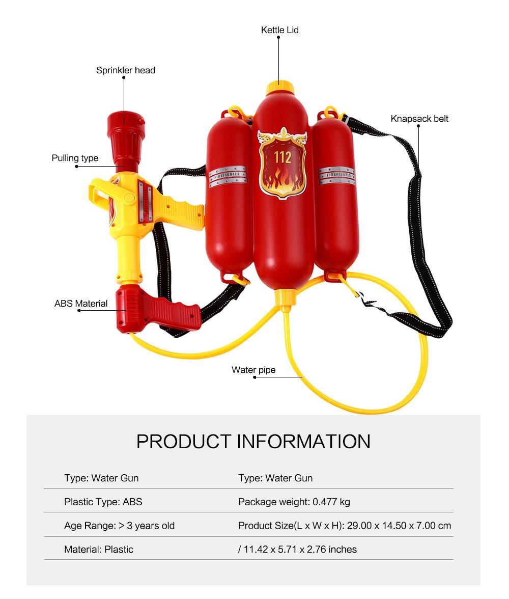 Juguete bombero pistola agua
