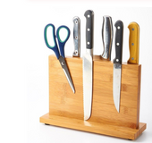 Bamboo Magnetic Knife Holder Kitchen Supplies Wooden Adsorption Magnet Holder Multi-function Kitchen Knife Rack Tool Rack