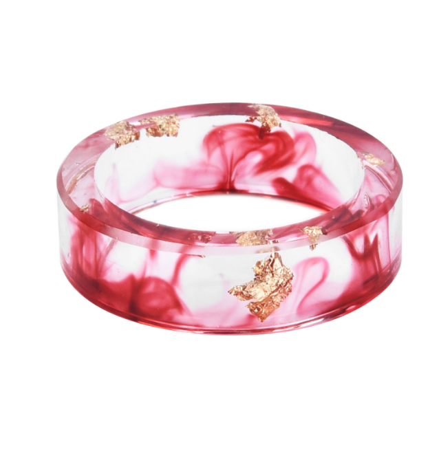Dried flower resin ring