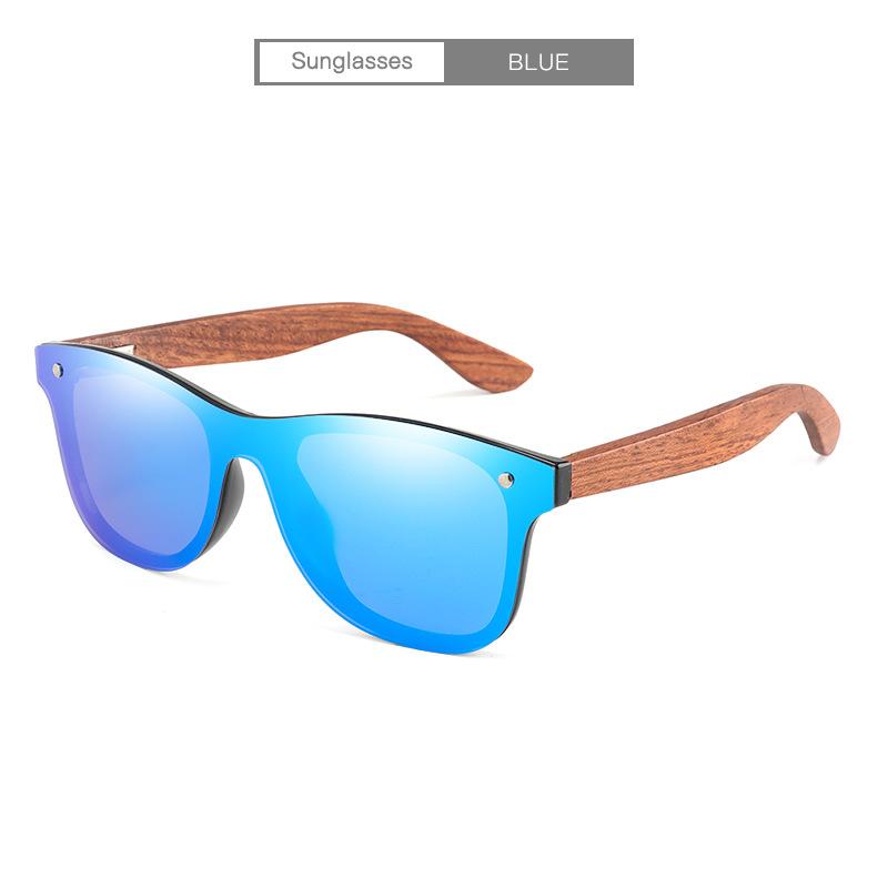 Bamboo Wood Leg Square Sunglasses