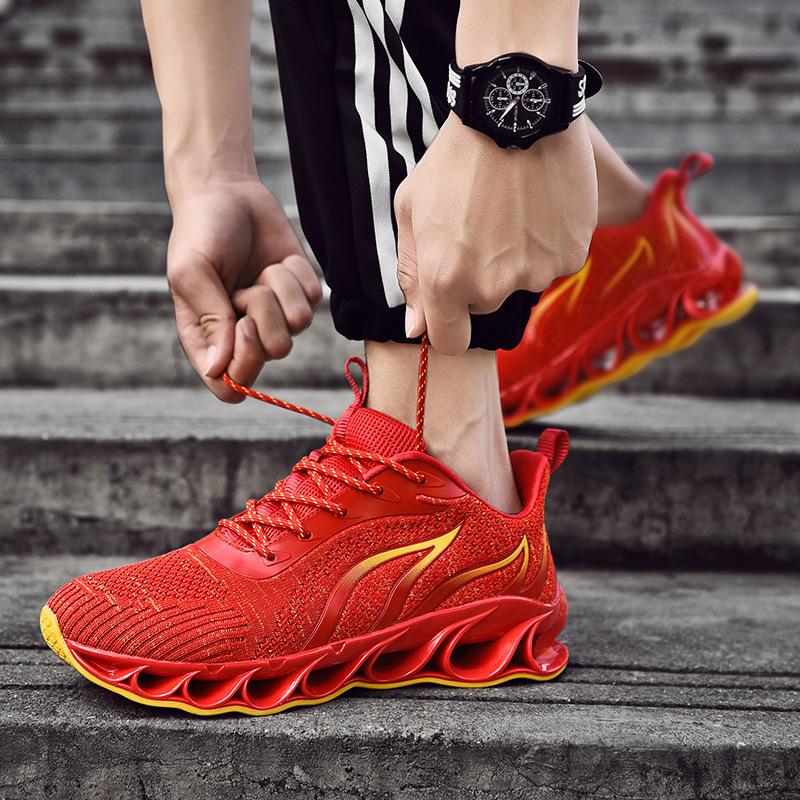 Flying woven wild thick bottom increased sports white shoes casual shoes