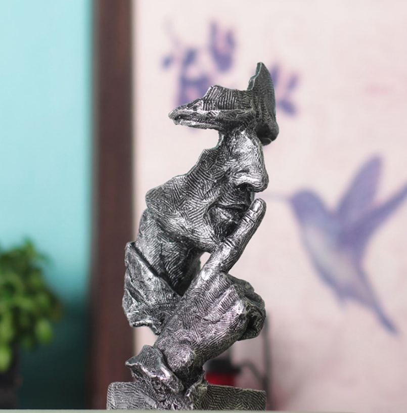 Home Silence is a Golden Creative Home Decoration Model House Decoration Set European Creative Wine Cabinet Abstract Character Carving