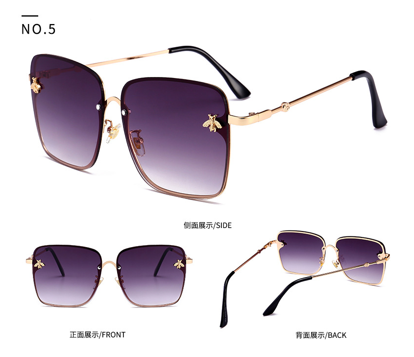 Metal frame bee decorative sunglasses