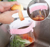 Sink clip-on trash rack Strong three-sucker sink garbage bag rack Creative trash bag rack