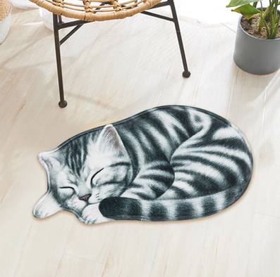 Cartoon cat floor mat bathroom bathroom kitchen absorbent anti-slip mat door mat foyer bedroom carpet without lint