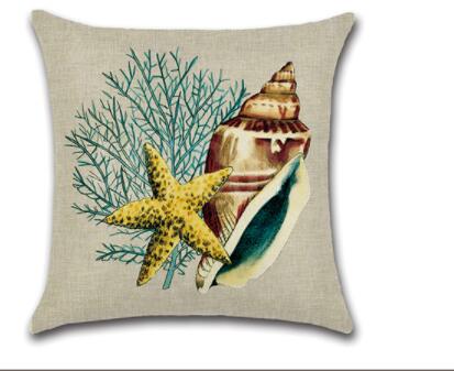 Cross-border special for the new Mediterranean Sea style blue sea Marine sailors conch octopus coral with pillow flax