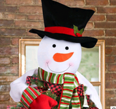 Christmas decoration non-woven snowman tree top decoration snowman holding tree decoration