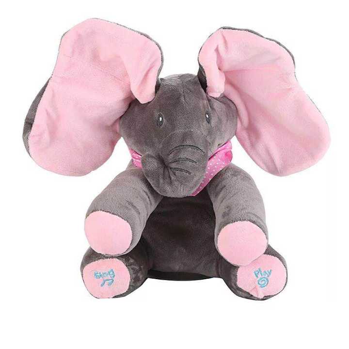 Las orejas se moverán para cantar muñecos de peluche de elefante