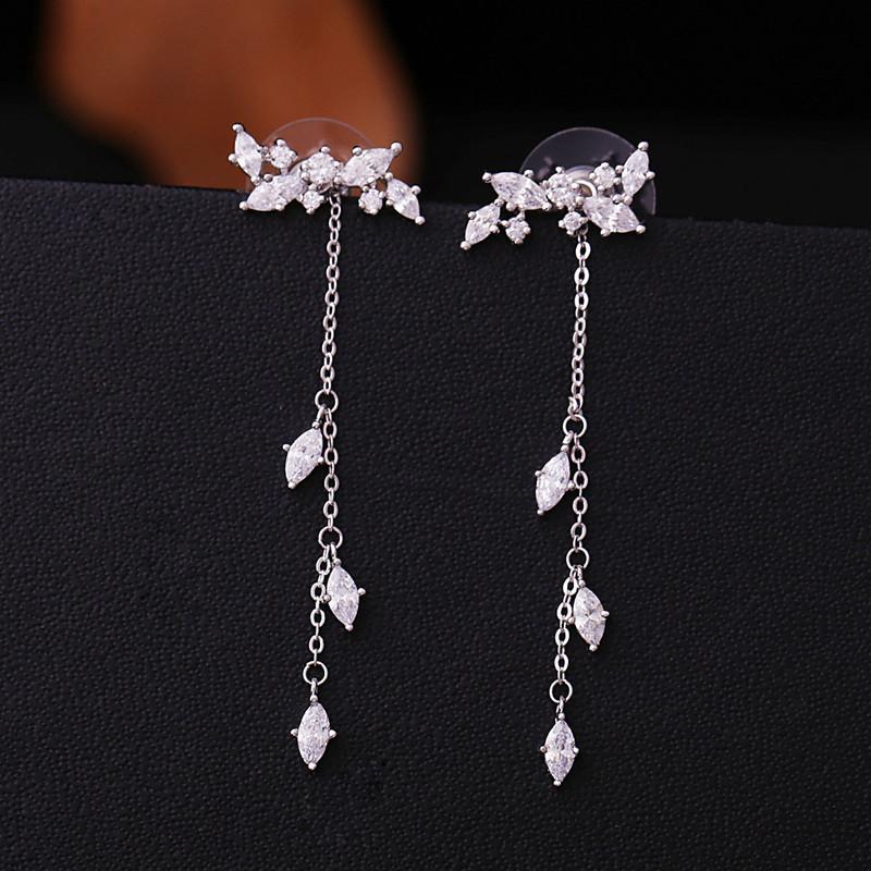 Leaf tassel earrings