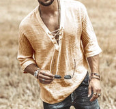 Lace mid sleeve T-shirt