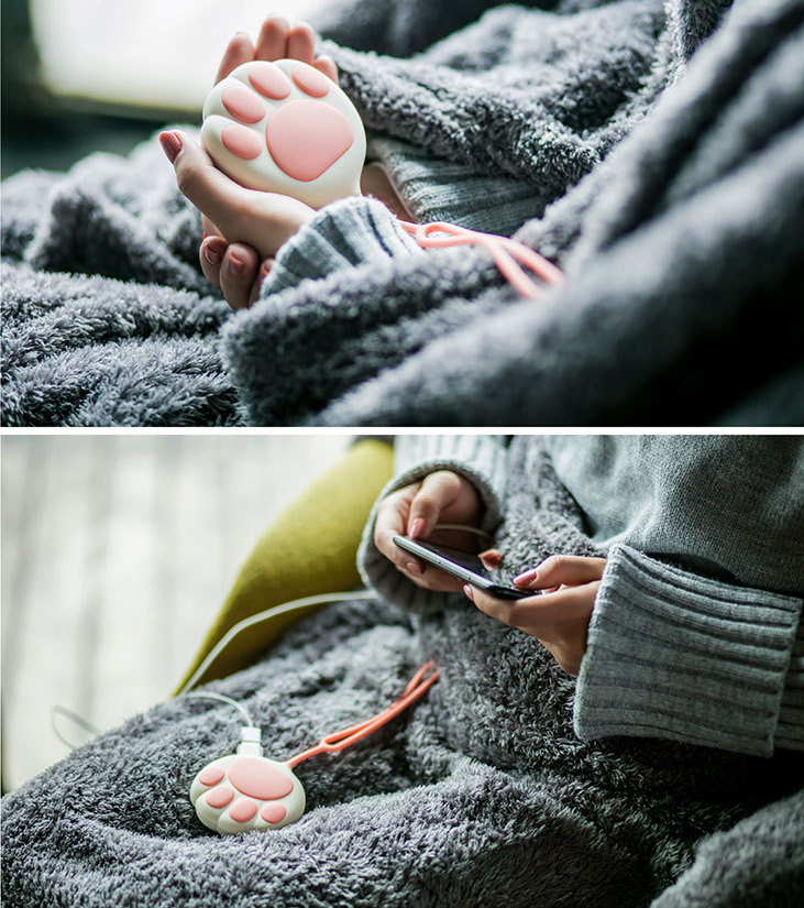 Half point creative cat claw hand warmer USB charging treasure claw warm hand treasure creative portable charging treasure