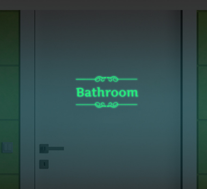 Kreative Leucht Wand Aufkleber Badezimmer Dekoration Wc Tür Vinyl Wand Kunst Decals Glow in The Dark Zitat Aufkleber Wohnkultur