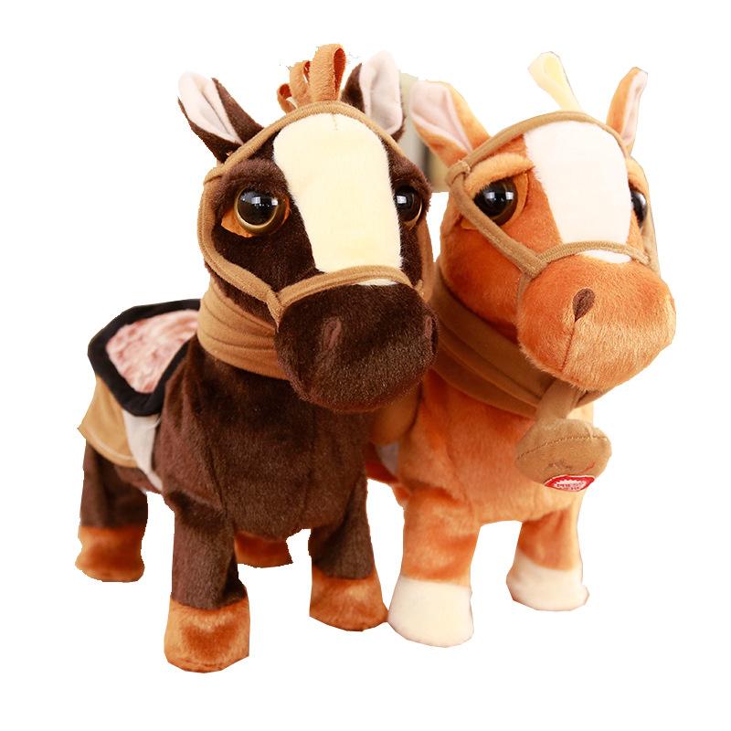 Simulation horse electric plush toy