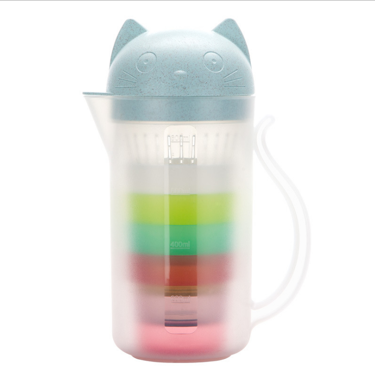 Cat water bottle kettle set plastic household heat-resistant explosion-proof portable teapot with filter
