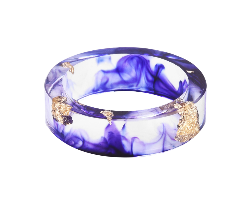 Dried flower resin ring