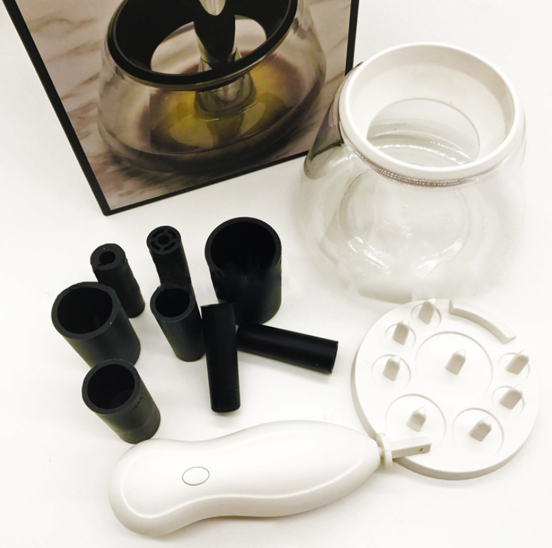 Set de limpiador de pinceles de maquillaje eléctrico
