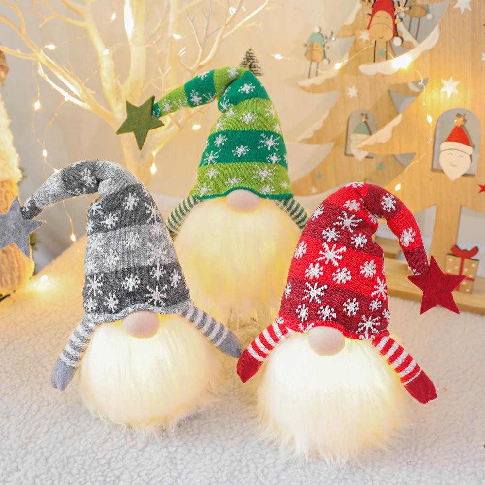 Christmas decoration glowing dwarf plush doll